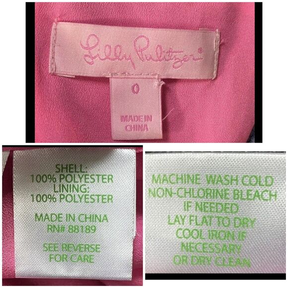 Lilly Pulitzer Carol Shift Dress 3/4 Sleeve Under the Palms Green Navy Print 0 - Picture 11 of 15